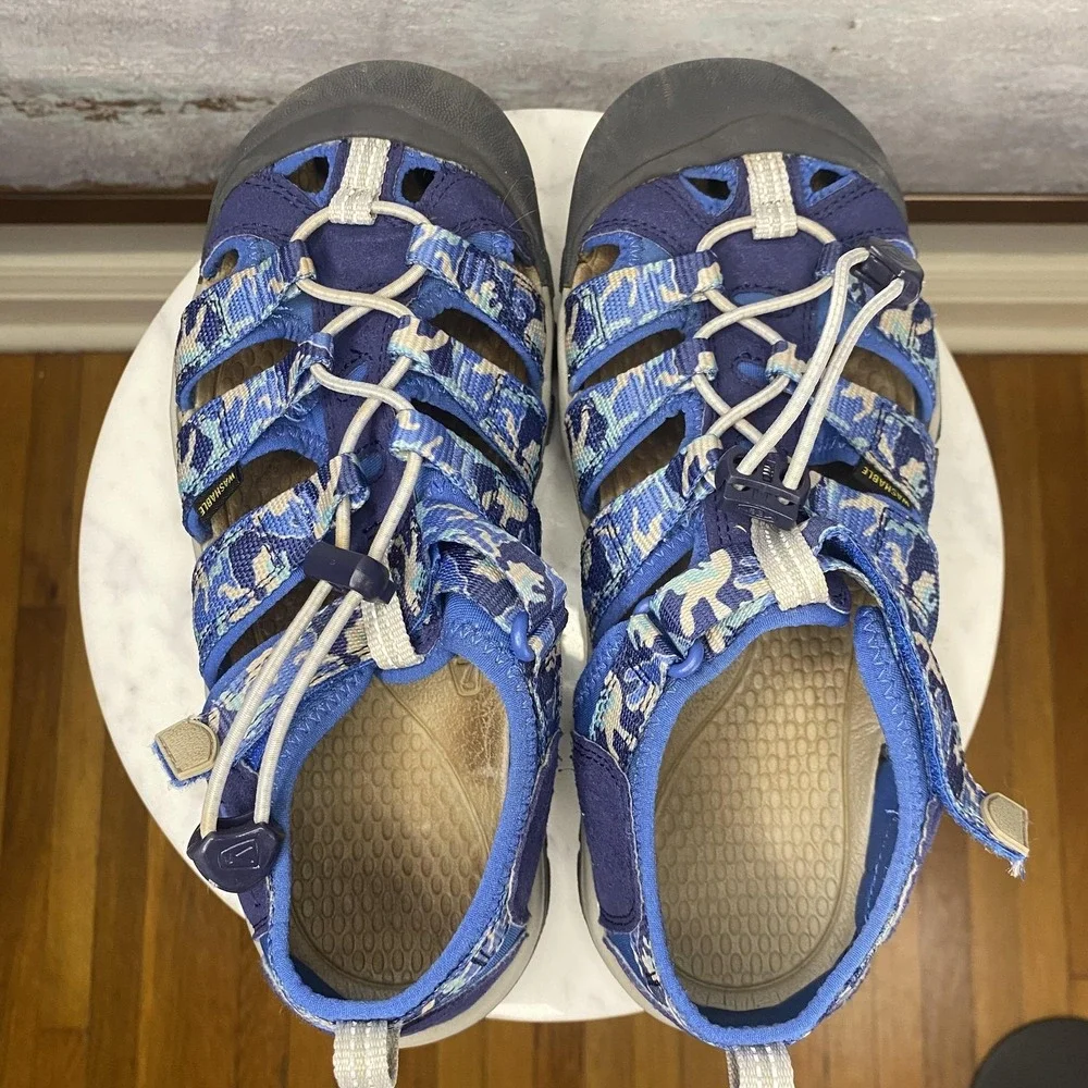 Keen Newport H2 Sandals Shoes Size Youth 4 Blue Camo Fisherman Water Hiking